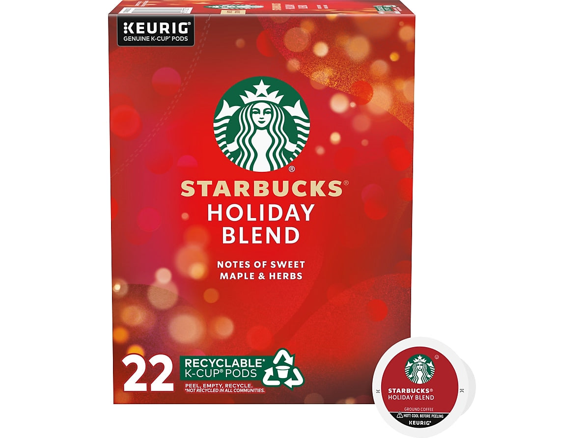 Starbucks Holiday Blend Coffee Keurig® K-Cup® Pods, Medium Roast, 22/Box (12412029)