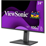 ViewSonic 24" FHD IPS 100Hz LED Monitor, Built-In Speaker, Height Adjustable, Universal Docking Station, Black (VG2452)