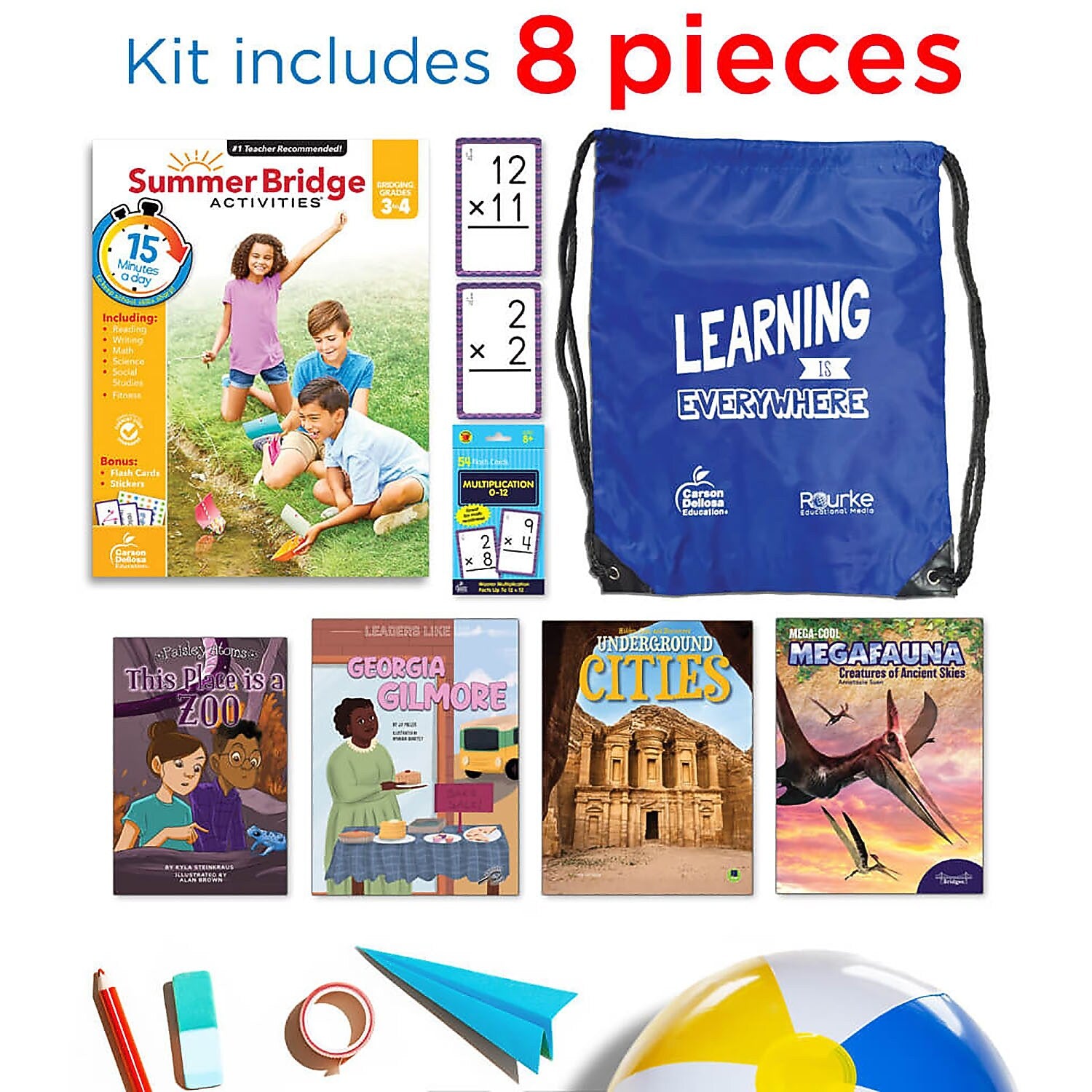 Summer Bridge Activities Summer Bridge Essentials Backpack, Grade 3-4 Workbook, 8/Set (CD-745385B)