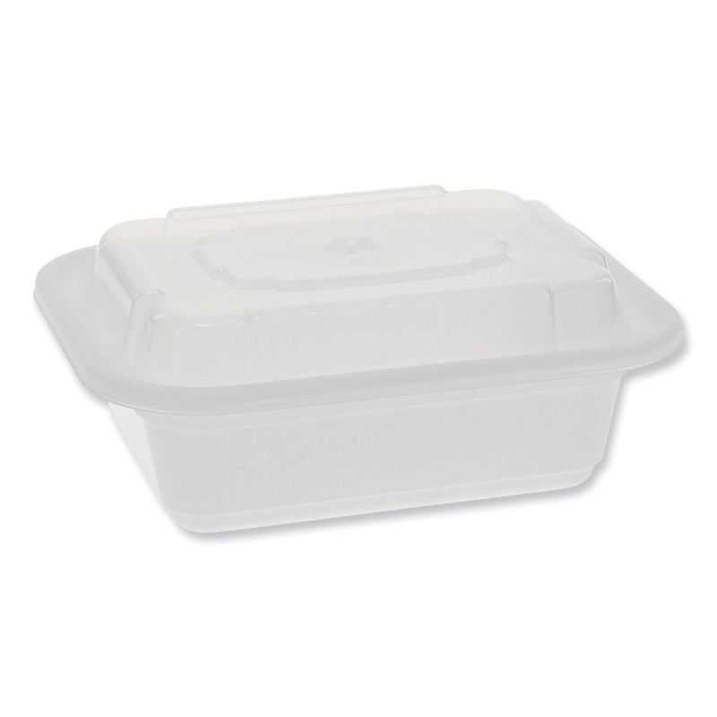 Pactiv Evergreen Newspring VERSAtainer Microwavable Containers, Rectangular, 12 oz, White/Clear, Plastic, 150/Carton