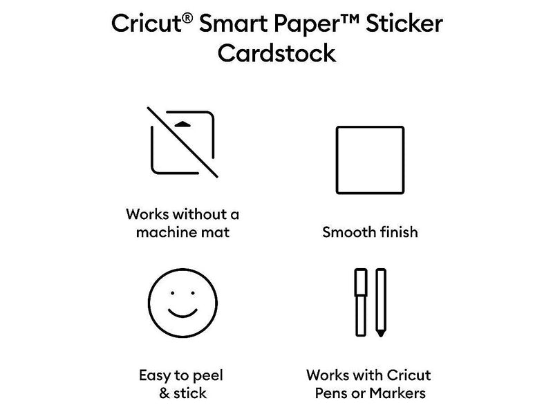 Cricut Smart Paper Die Cutting Sticker Cardstock Sampler, Assorted Colors, 20 Sheets/Pack (2009599)