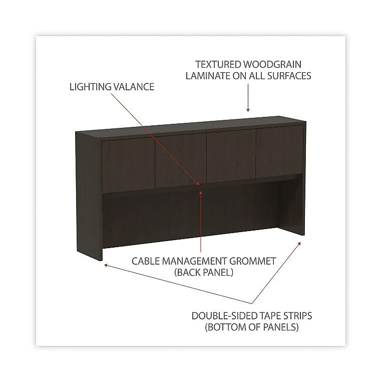 Alera Valencia Series 71 "W Desktop Hutch, Espresso (ALEVA287215ES)