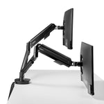 Staples TECH Adjustable Dual Monitor Arms, Up to 30" Monitors, Black (51729-CC)