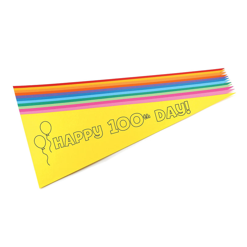 Hygloss Happy 100th Day Paper Pennants, 36/Pack (HYG88136)
