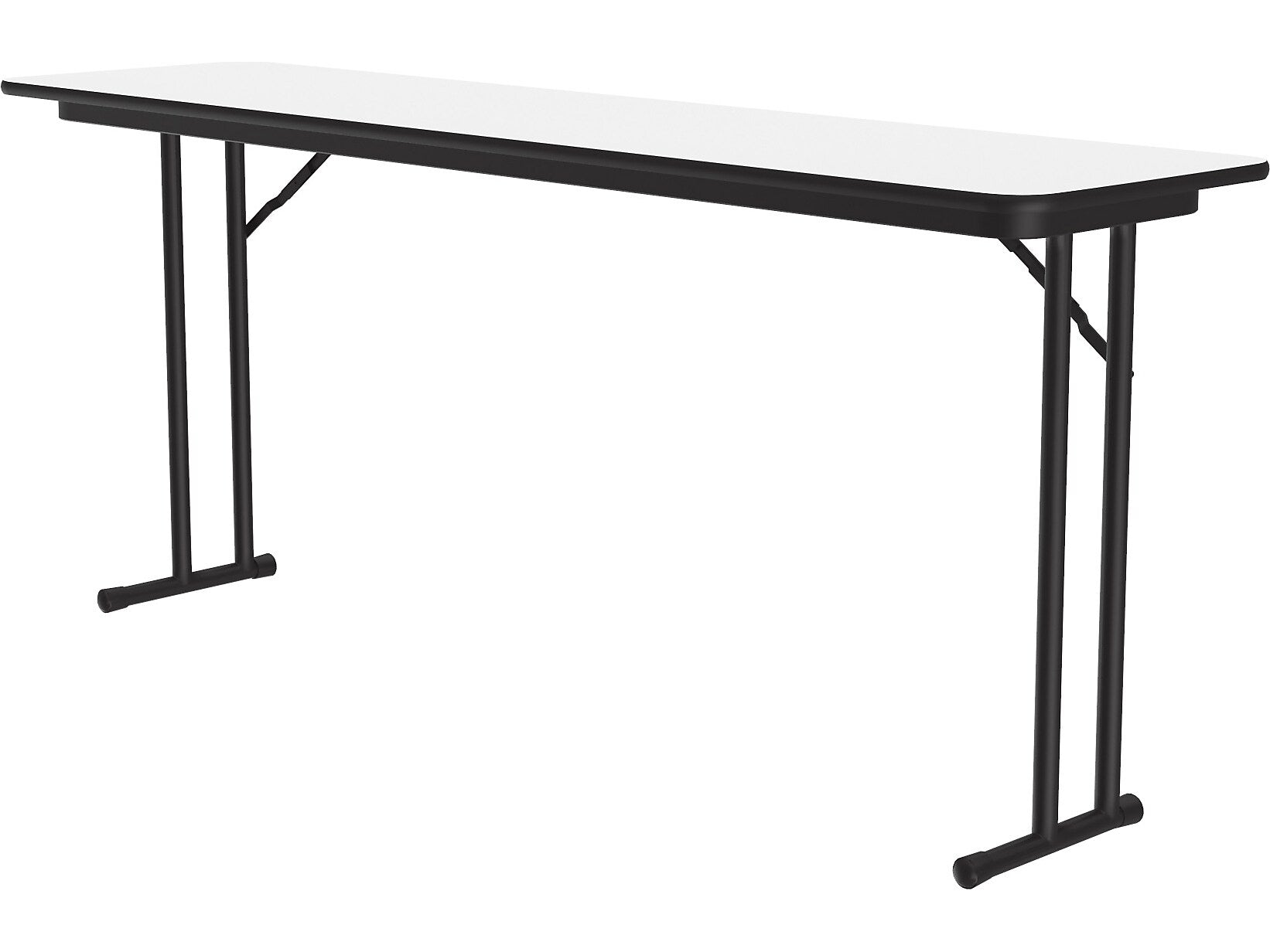 Correll 60"W x 18"D Foldable Training Room Table, Dry-Erase Markerboard, Frosty White/Black (ST1860DE-80)