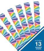 Carson Dellosa Education We Stick Together Rainbow Burst Scalloped Bulletin Board Borders, 13/Pack (108518)