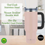 Brentwood Geojug Stainless Steel Double Walled Tumbler Cup, 40 oz., Pink (CMB-1200PK)