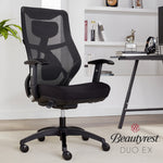Beautyrest Duo-EX Ergonomic Mesh Swivel Task Chair, Black/Gray (60051GRY)