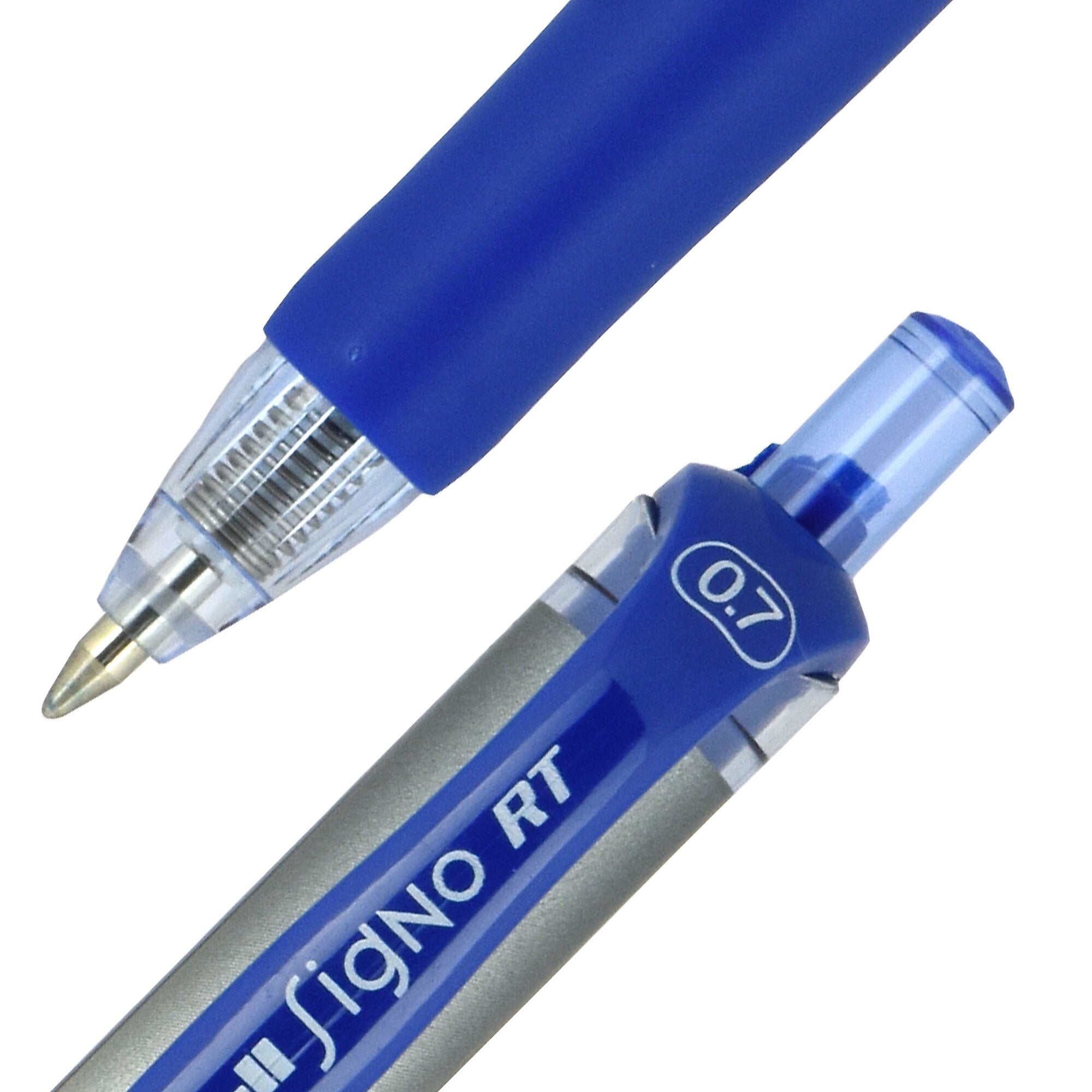 uni-ball Signo RT Gel Pens, Medium Point, 0.7mm, Blue Ink, Dozen (65941)