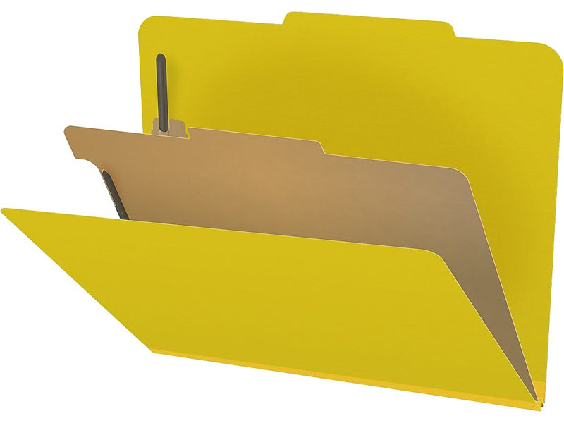 Medical Arts Press Pressboard Classification Folder, 1 Divider, 2" Expansion, Letter Size, Yellow, 10/Box (DV-T42-14-3YLW)