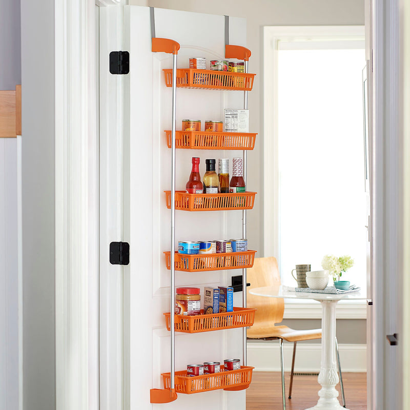 Household Essentials OTD 6-Shelf Hanging Storage Rack, 57" x 19.25" x 6.25", Orange (2152-1)