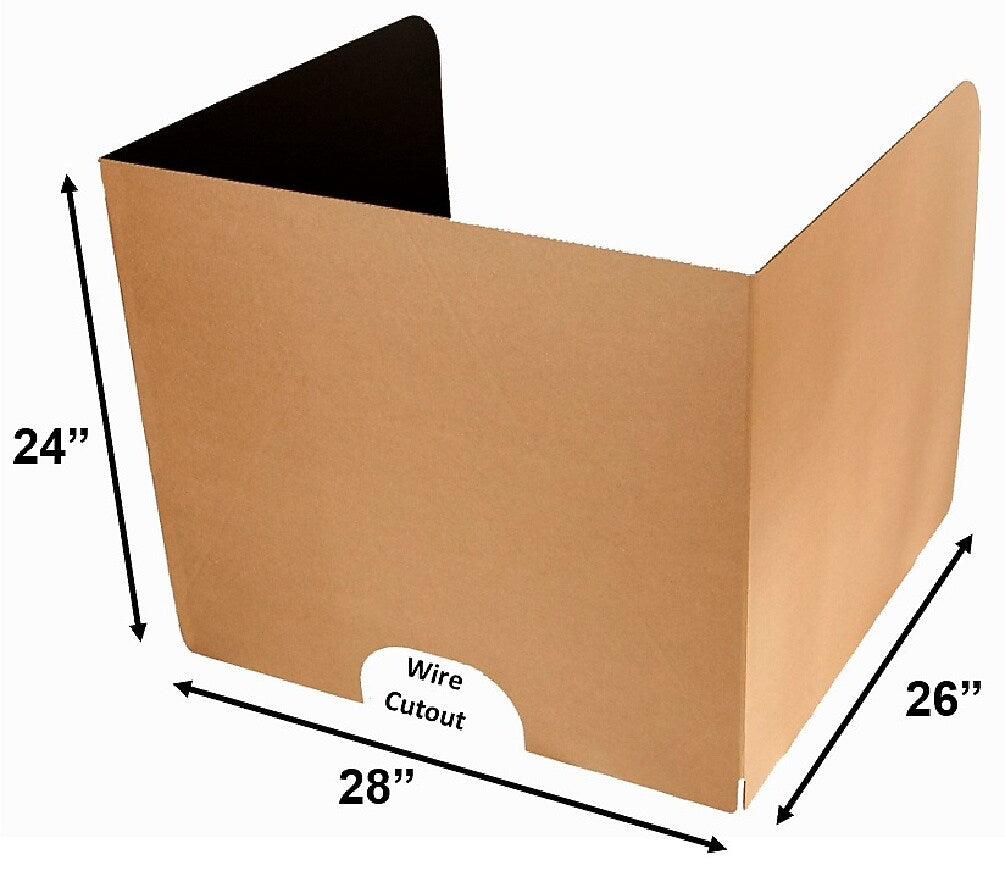 Classroom Products Foldable Cardboard Freestanding Privacy Shield, 24"H x 28"W, Black/Kraft, 10/Box (VB2410 BK)