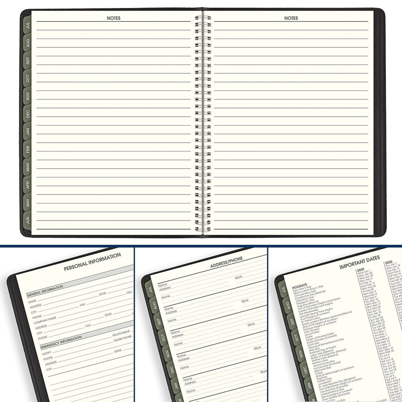 2025-2026 AT-A-GLANCE Recycled 8.25" x 11" Academic Weekly & Monthly Appointment Book, Faux Leather Cover, Black (70-957G-05-26)