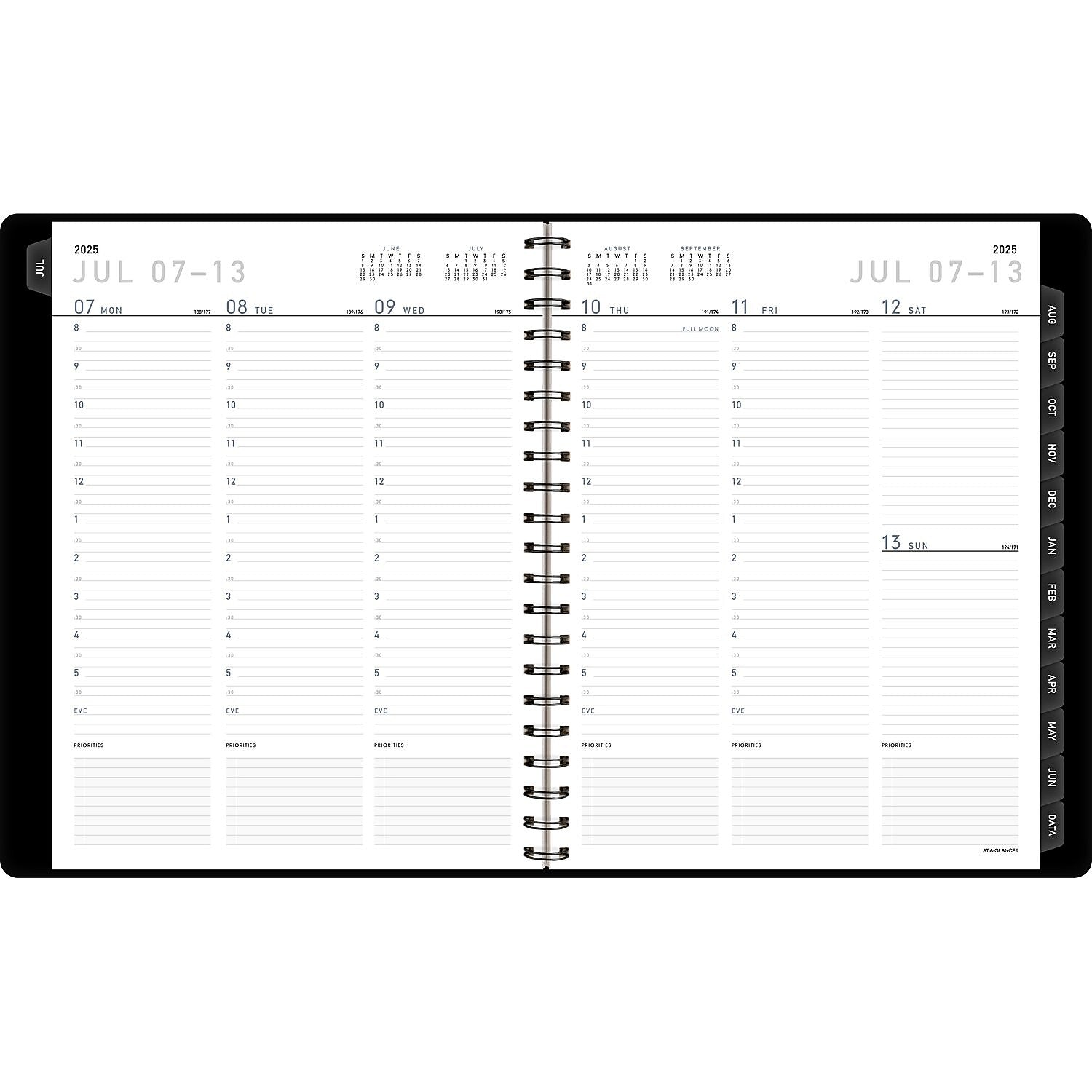 2025-2026 AT-A-GLANCE Contemporary 8.25" x 11" Academic Year Weekly & Monthly Planner, Faux Leather Cover, Black (70-957X-05-26)