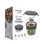 bentgo All-in-One Salad Container, 5-Compartment, Dark Gray, 61 oz. (BGLASSAL-DG)