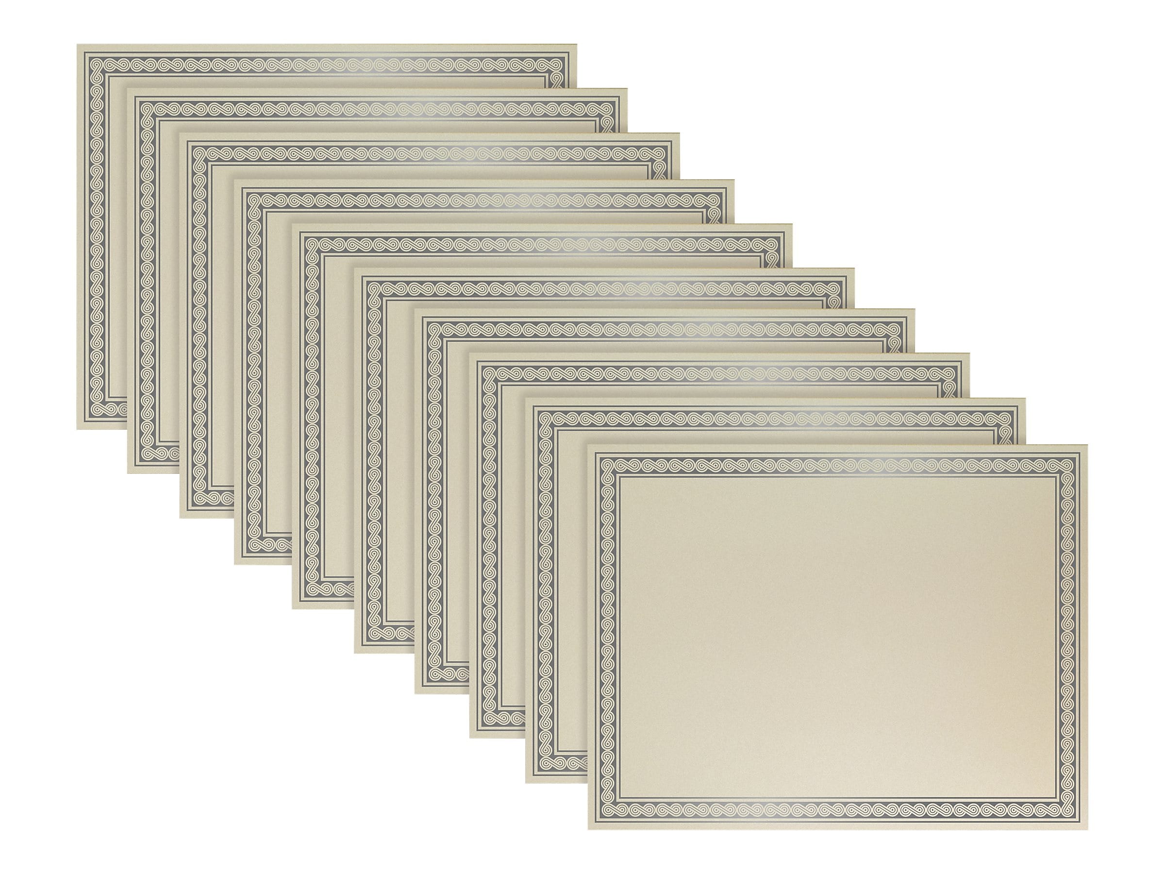 Better Office Certificates, 11" x 8.5", Ivory/Silver, 100/Pack (64493-100PK)
