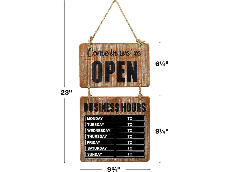 Excello Global Products Business Hours Outdoor Sign, 9.75" x 22.5", Multicolor (EGP-HD-0310)