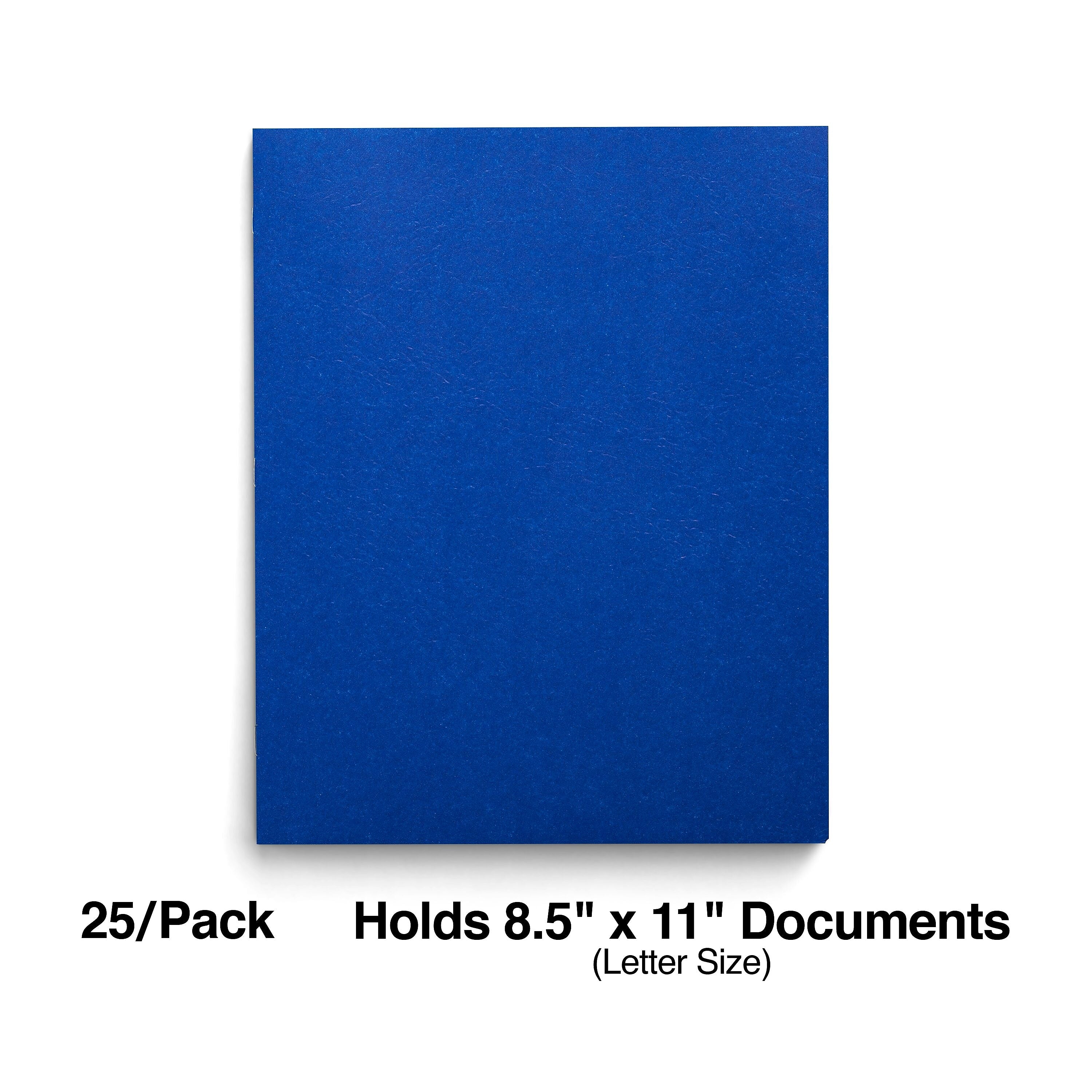 Staples Smooth 2-Pocket Paper Folder with Fasteners, Blue, 25/Box (50774/27542-CC)