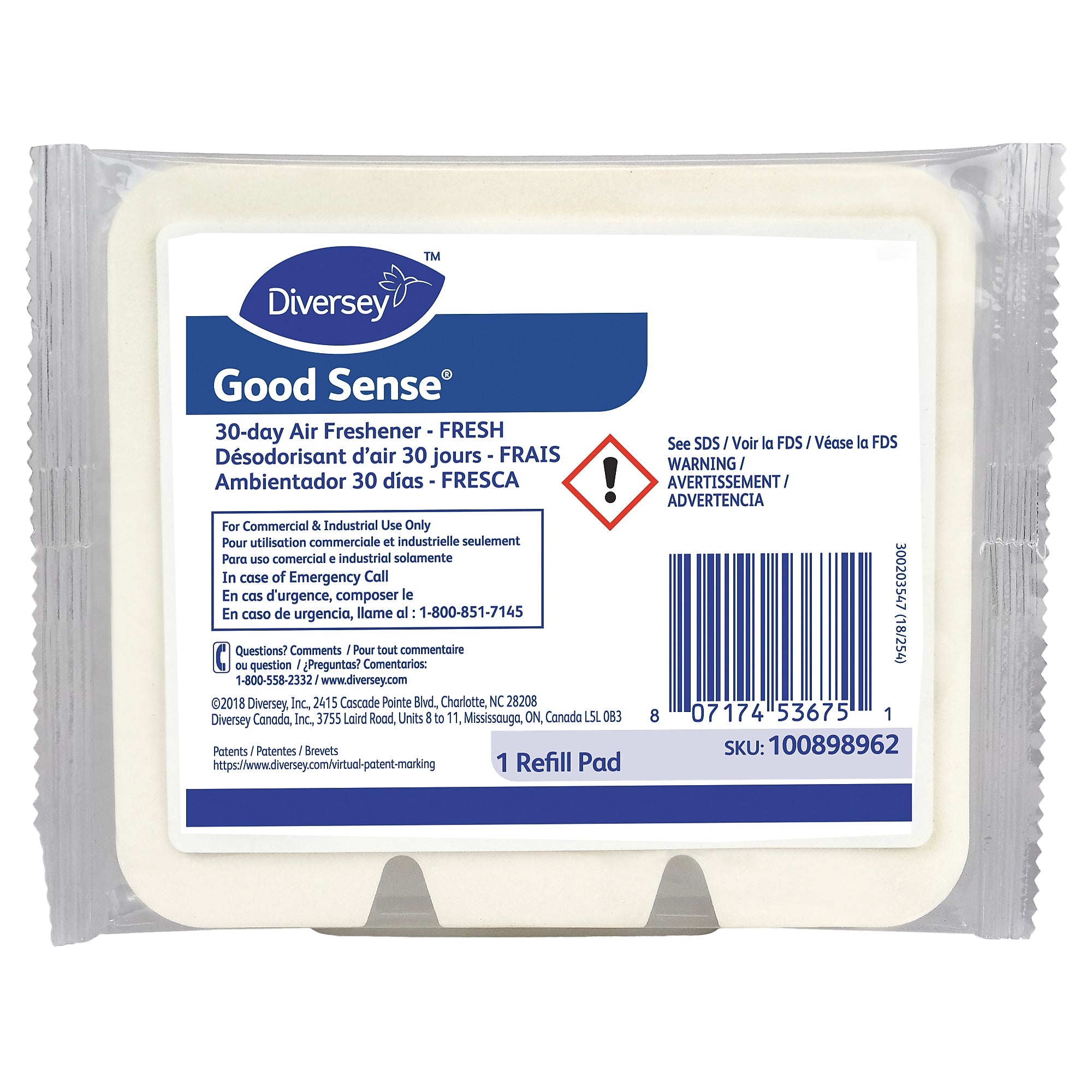 Diversey® Good Sense 30-Day Air Freshener, Fresh, 12/CT
