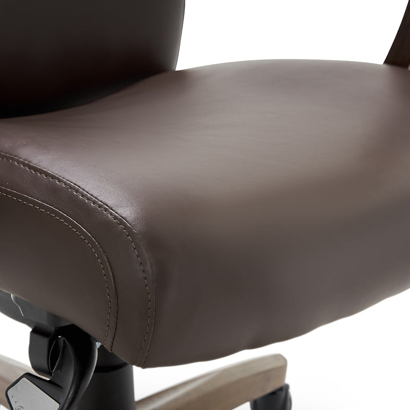 La-Z-Boy Greyson Ergonomic Bonded Leather Swivel Executive Chair, Brown (CHR10086C)
