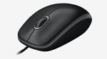 Logitech B100 Ambidextrous Optical USB Mouse, Black (910-001439)