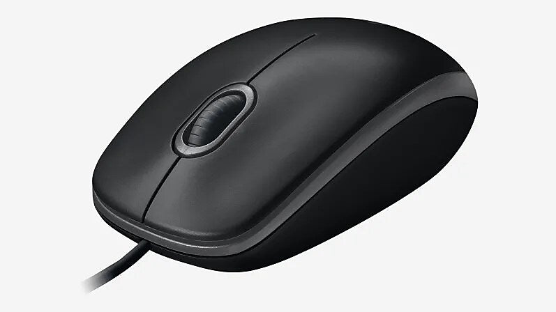 Logitech B100 Ambidextrous Optical USB Mouse, Black (910-001439)