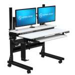VersaDesk Foundry Bench 48"W Electric Rectangular Adjustable Standing Desk, White/Black (FB4830-BW-APP)