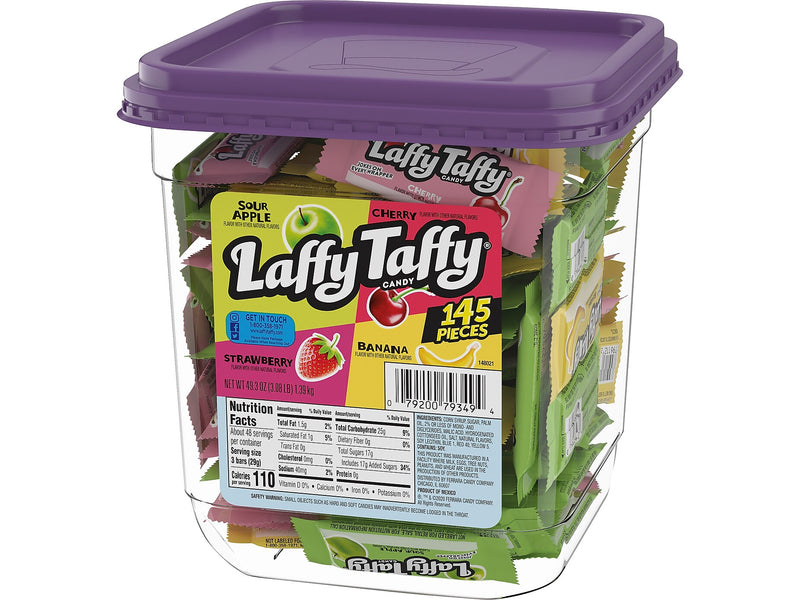 Laffy Taffy Assorted Chewy Candy, 49.3 oz, 145/Tub (FER42356 )