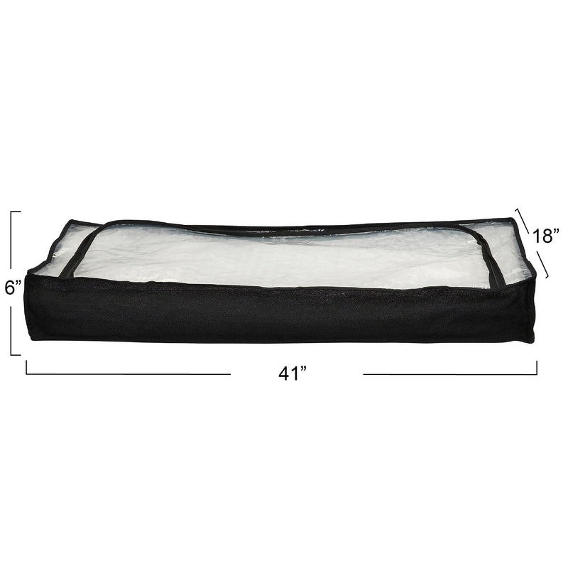 Household Essentials Under bed Storage Bag, Black with Clear PEVA Top (7609-1)