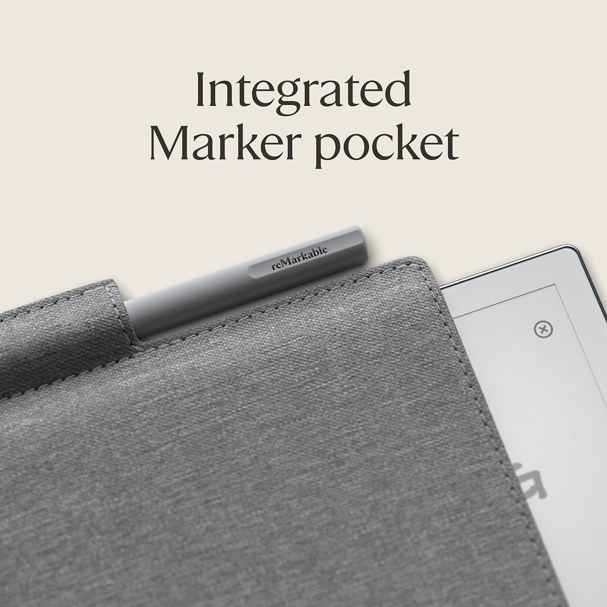 reMarkable Polymer Weave 10.3" Folio for reMarkable 2 Tablet and Marker/Marker Plus, Gray (RM310)