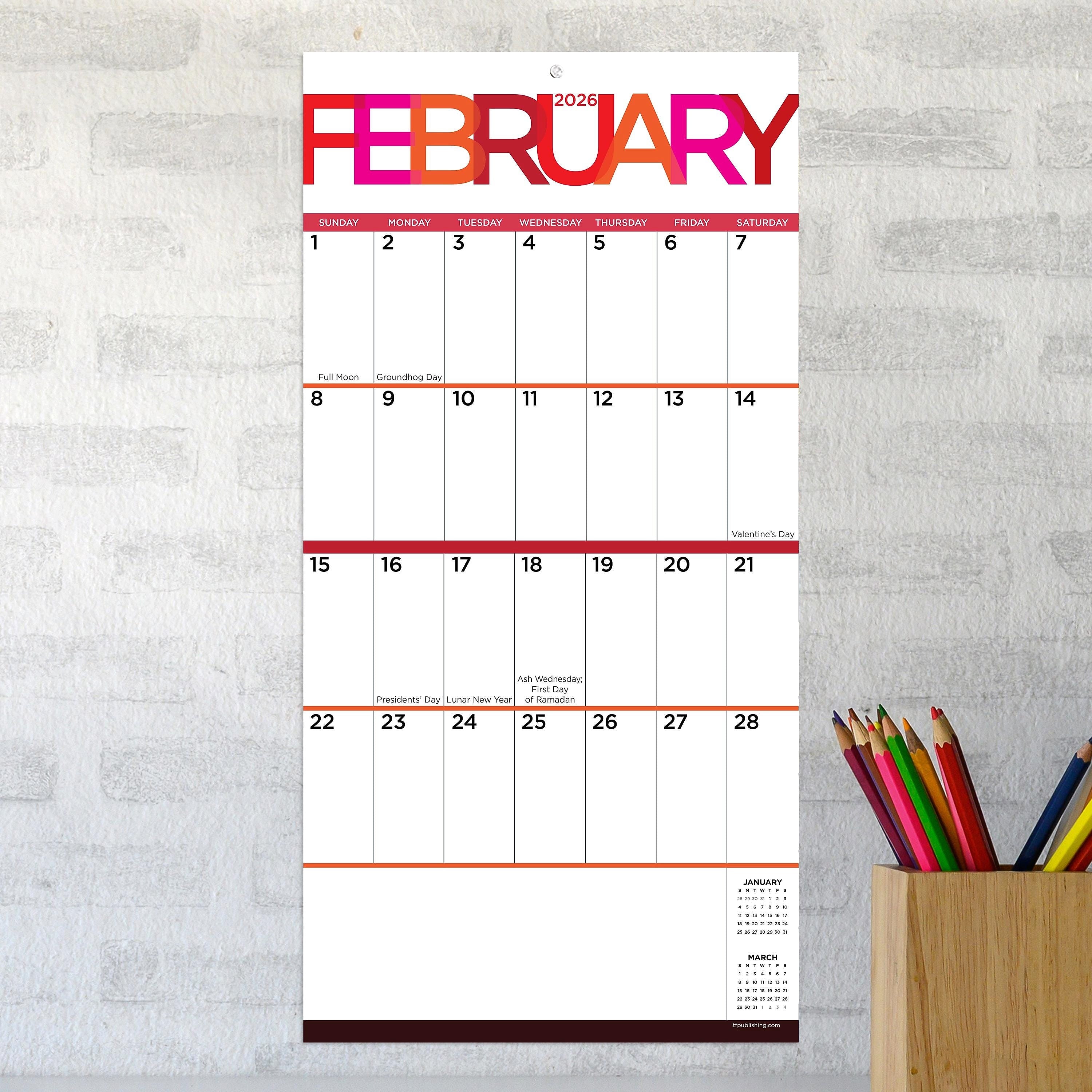2026 TF Publishing 12" x 17" TF Publishing 7" x 7" Big Print Mini Calendar 26-2111