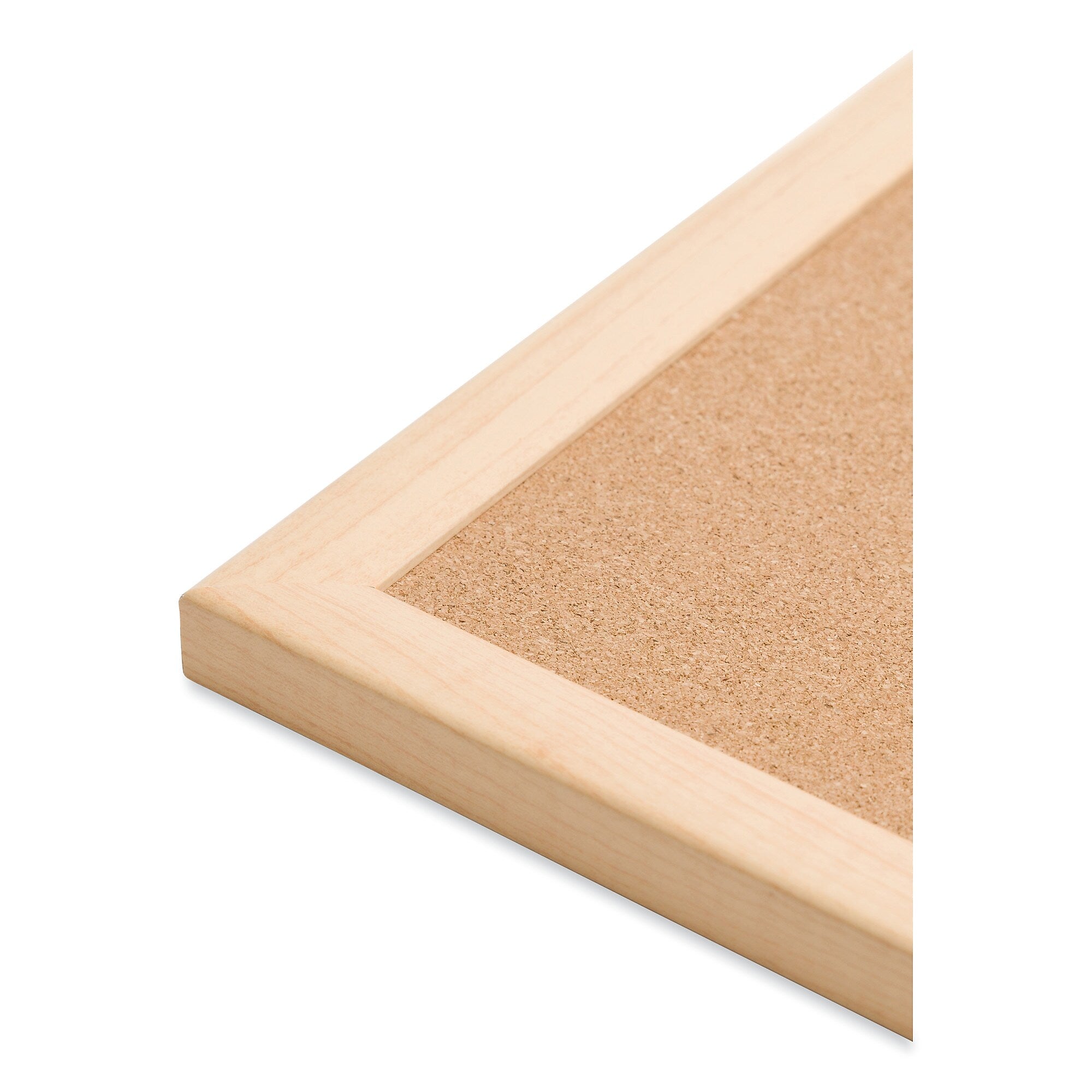U Brands Cork Bulletin Board, 35 x 23, Tan Surface, Birch Wood Frame