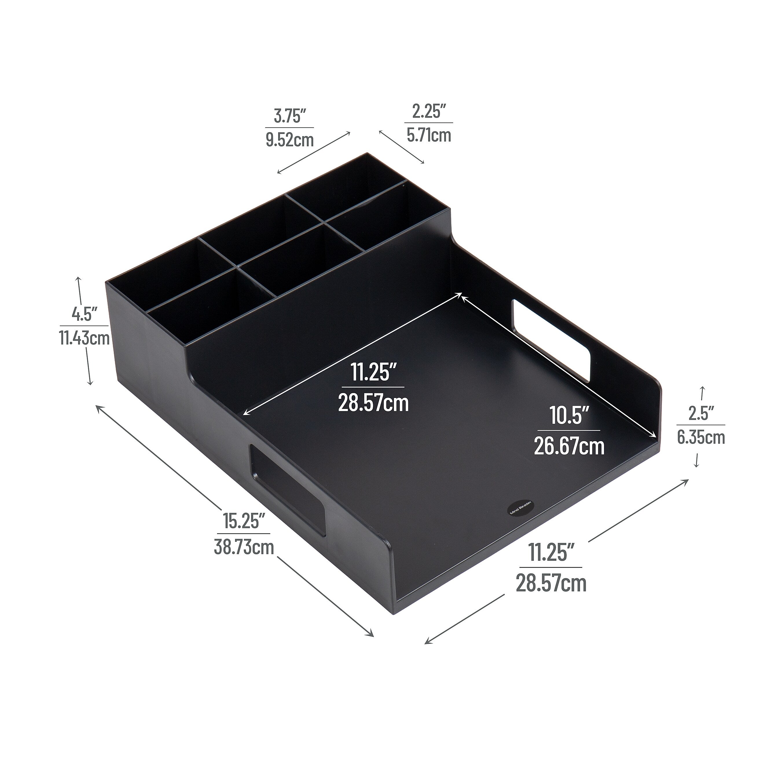 Mind Reader Plastic Utensil Napkin & Plate Holder, Silverware Organizer, Serving Tray, Black (PSNAPUT-BLK)