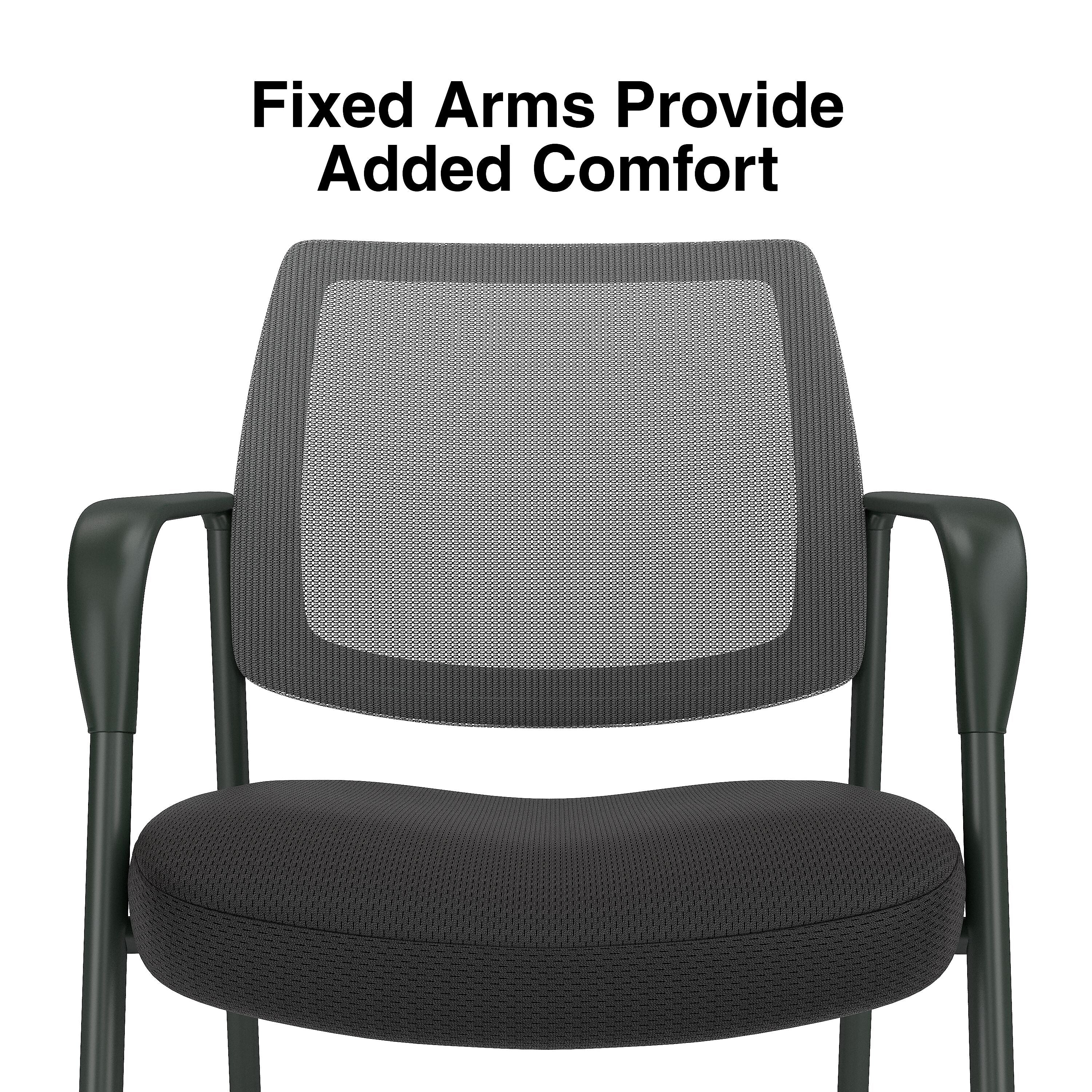 Staples Essentials Mesh/Fabric Guest Chair, Black (UN61297-CC)