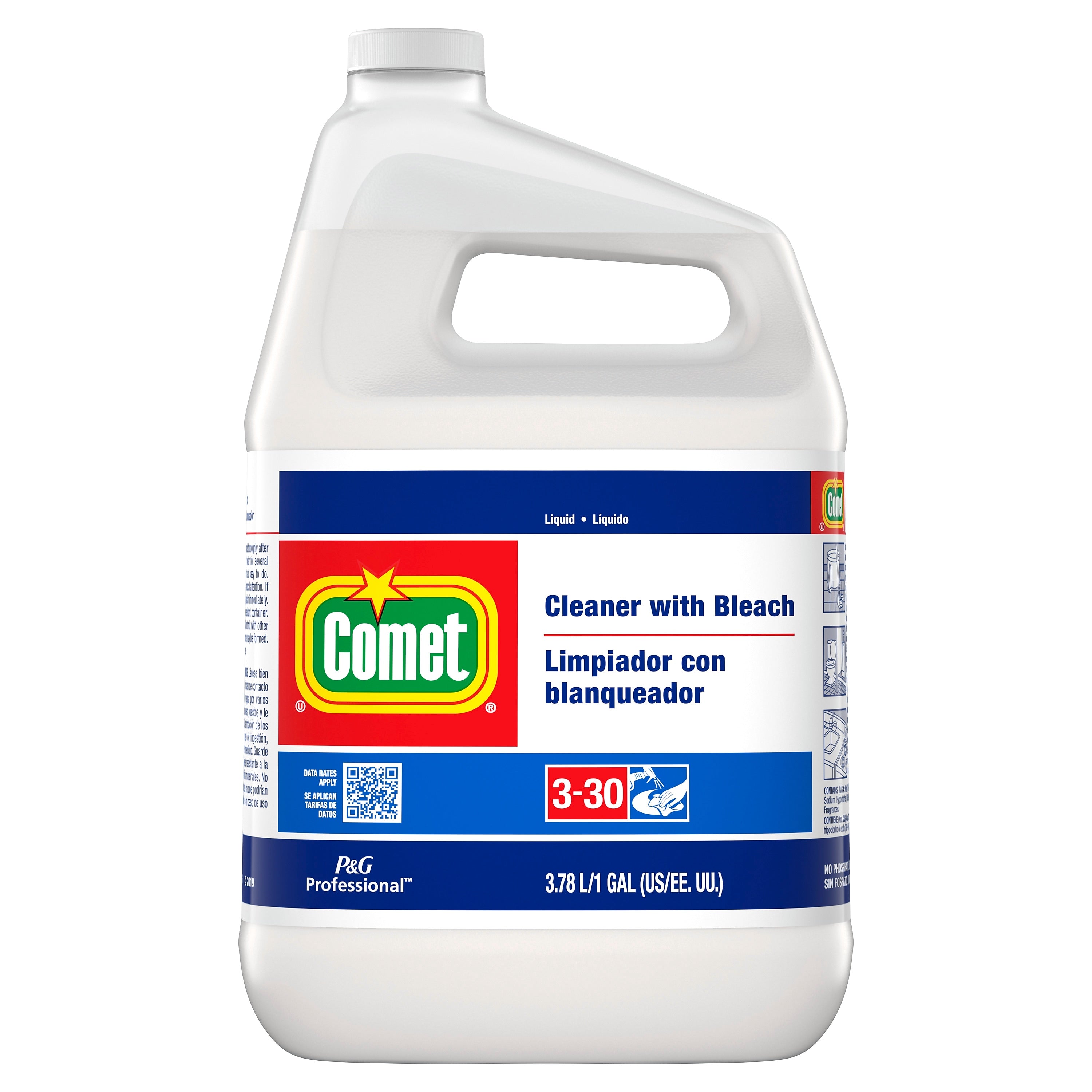 Comet Professional Multi Purpose Liquid Cleaner with Bleach for Commercial Use, 1 Gallon (PGC02291)