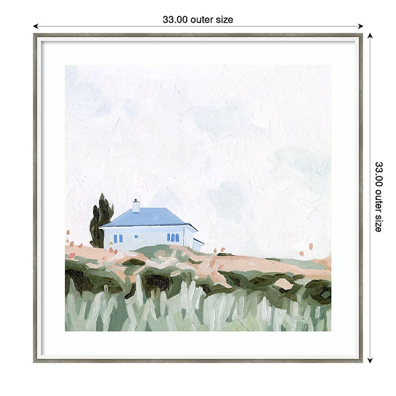 Amanti Art House on a Hill II by Emma Scarvey Wood Framed Wall Art Print, 33" x 33" (A42675543143)