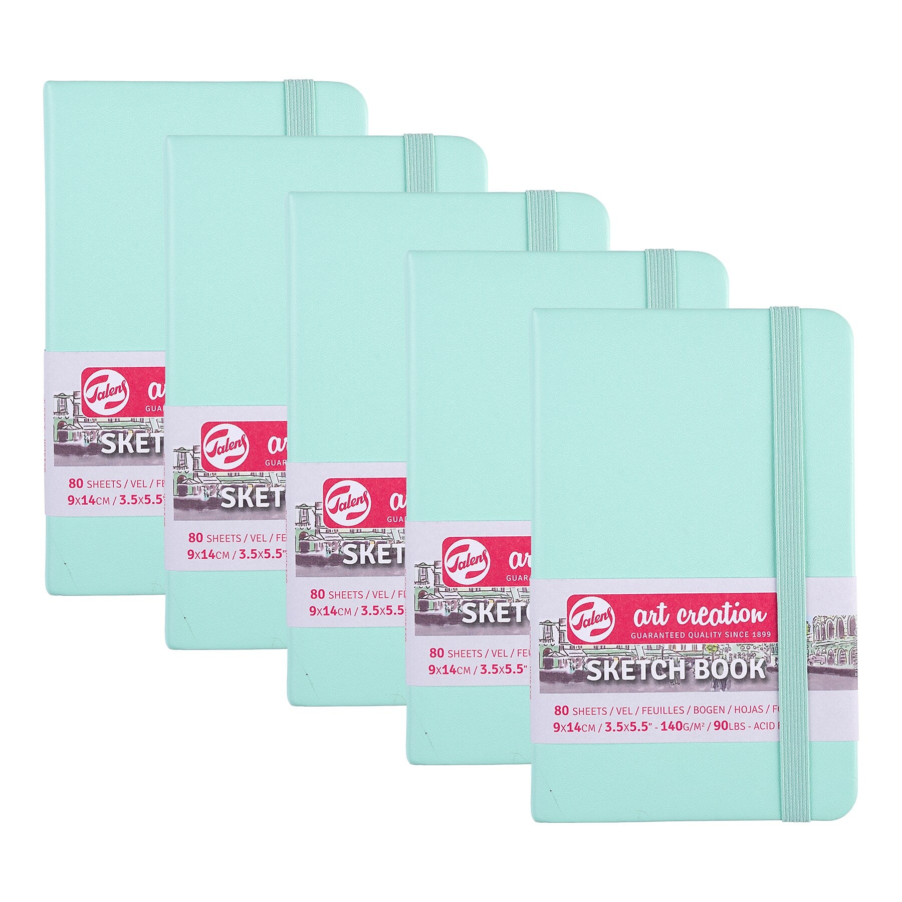 Talens Art Creation 3.5" x 5.5" Sketch Book, 80 Sheets/Book, 5/Bundle (TLN9314031M-5)