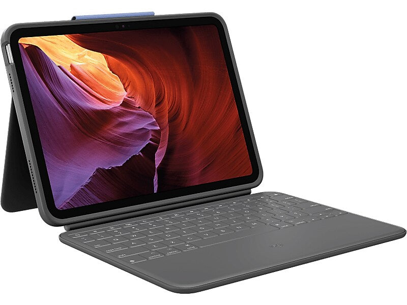 Logitech Rugged Folio 10.9" Keyboard Case for iPad 10th Gen, Graphite (920-011295)