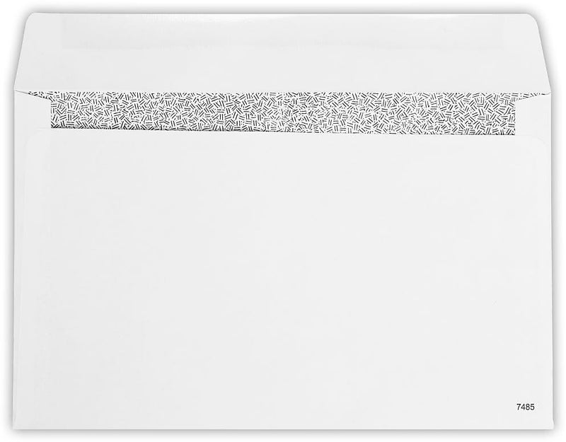 JAM Paper Security Tinted Booklet Envelope 5 3/4" x 9 1/4", White, 50/Pack (7485-W2-50)