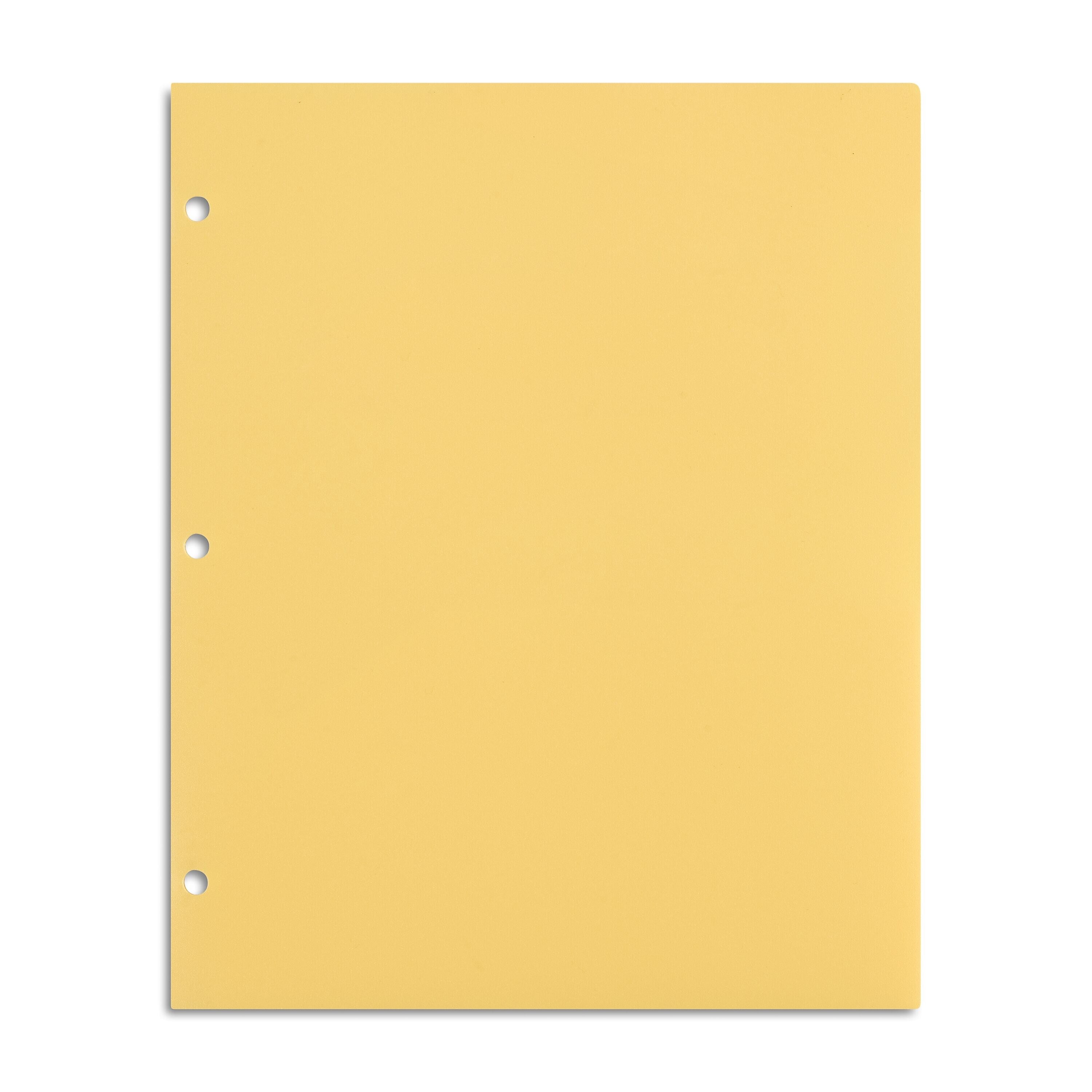 Staples 3-Hole Punched 2-Pocket Plastic Portfolio Folder, Yellow (52805)