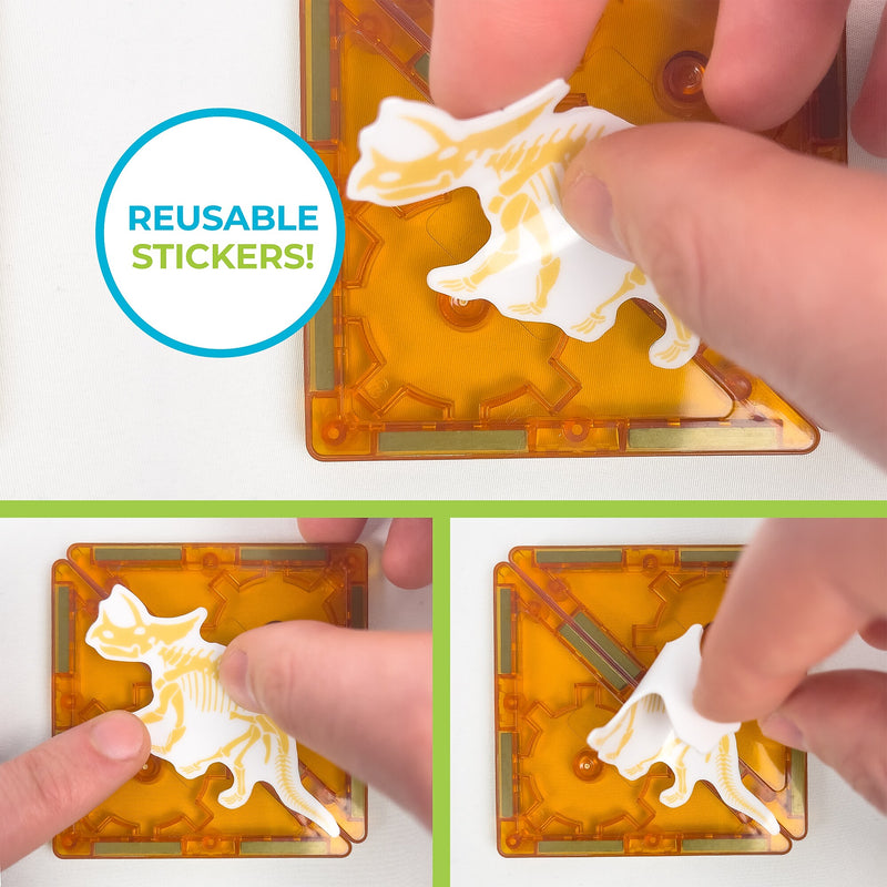 Tytan Toys Dinosaurs Magnetic Tiles & Building Blocks, 60 Pieces (ACTYT025)