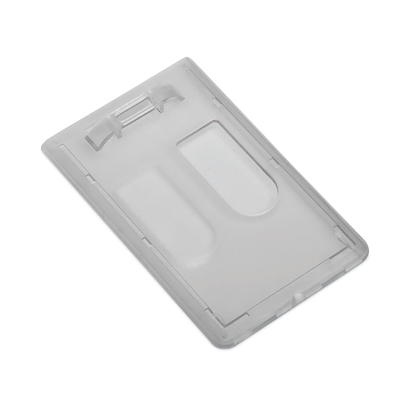 AbilityOne 8455016988430 SKILCRAFT Dual Card ID Holder, Horizontal/Vertical, 2.13" x 3.38, Frosted, Dozen (NSN6988430)