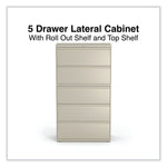 Alera® Lateral File, 5 Legal/Letter/A4/A5-Size File Drawers, Putty, 36" x 18.63" x 67.63"