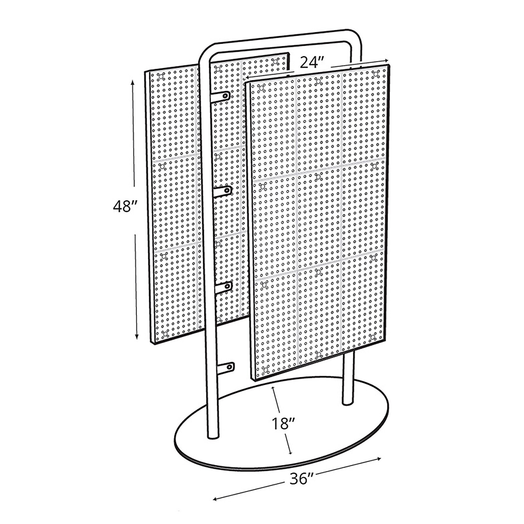Azar Clear Each Pegboard Floor Stand 48H x 24W-inch