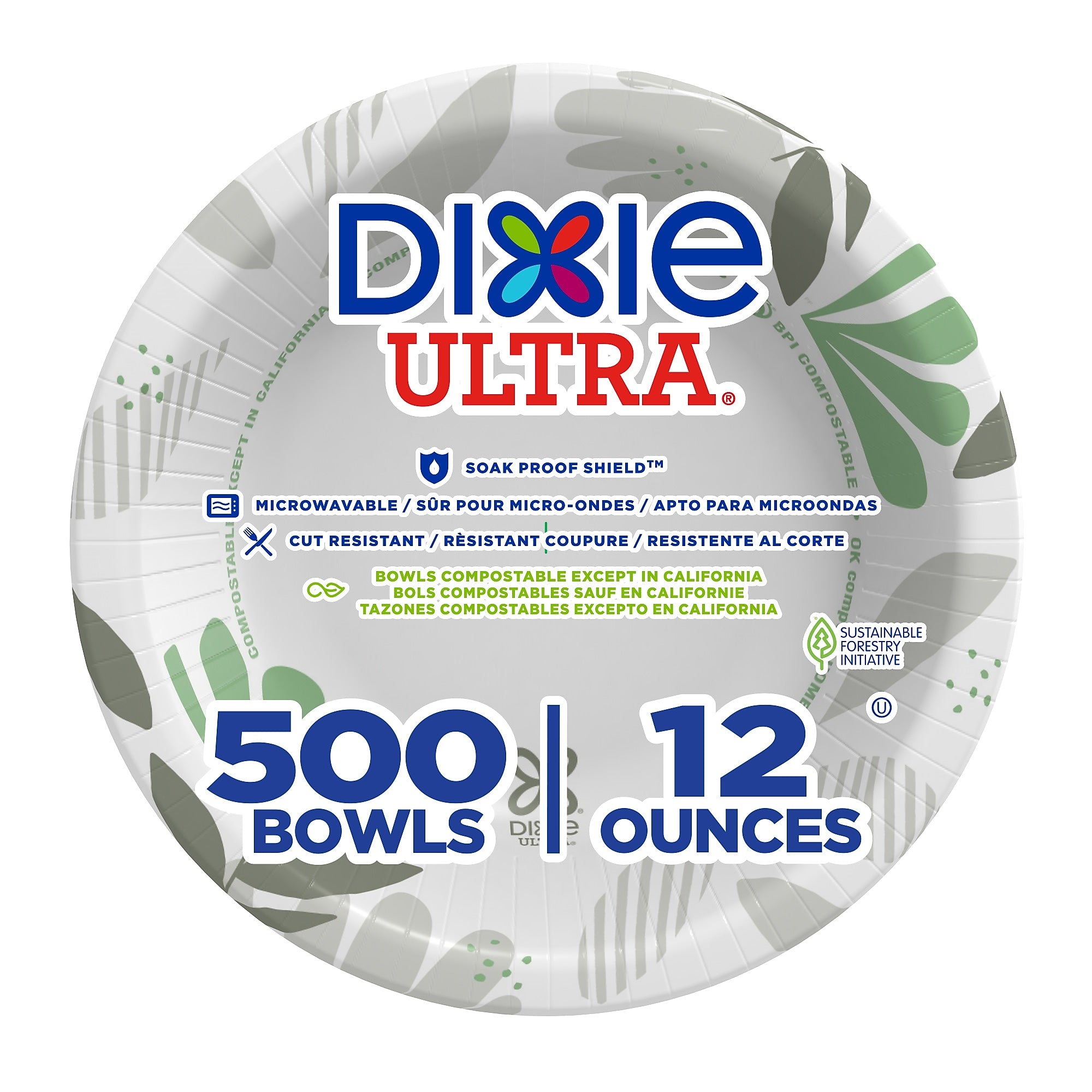 Dixie Ultra Pathways Paper Bowl, 12 oz., Multicolored, 500/Carton (SXB12WS)