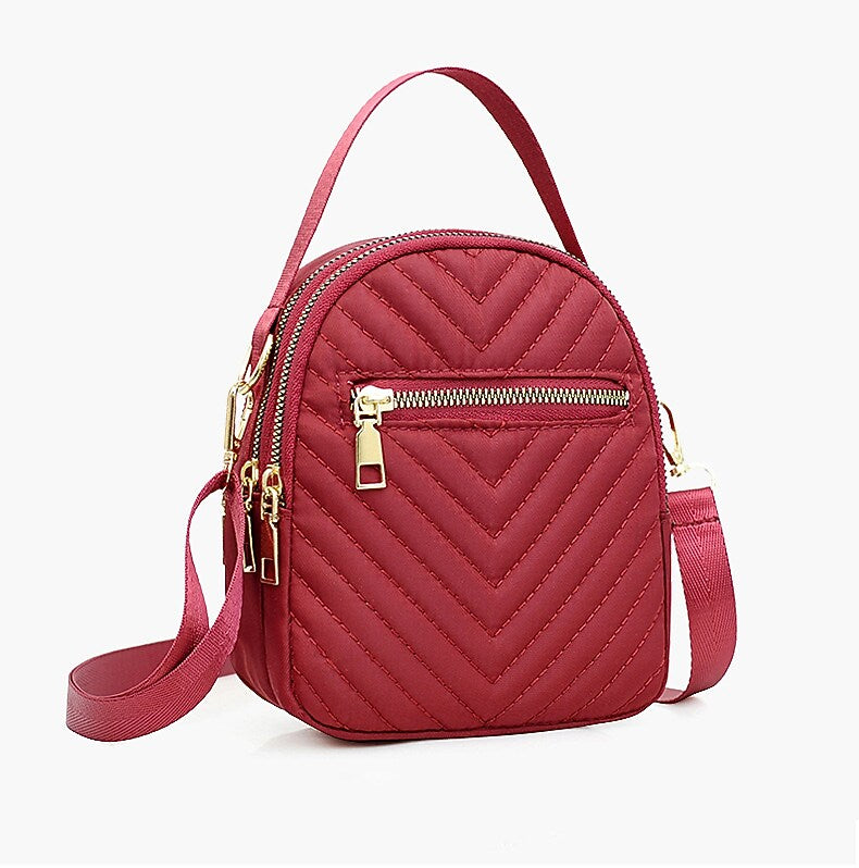 Nicci Polyester Cross-Body Quilted Bag, Red (CB3240510C-RED)