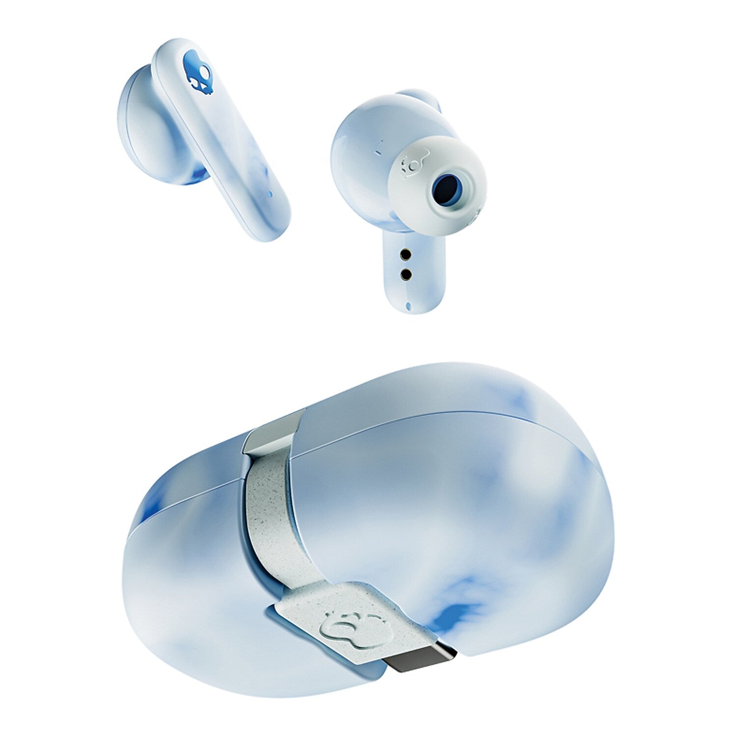 Skullcandy EcoBuds True Wireless Earbuds with Microphone & Charging Dock, Bluetooth, Glacier (S2EOW-Q764)