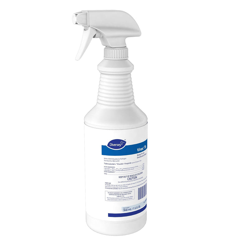 Diversey Virex TB Disinfectant Cleaner, RTU, Lemon Scent, 32 oz., 12/Carton (04743.)
