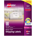Avery Easy Peel Laser Shipping Labels, 3-1/3" x 4", Clear, 300 Labels/Box (5664)