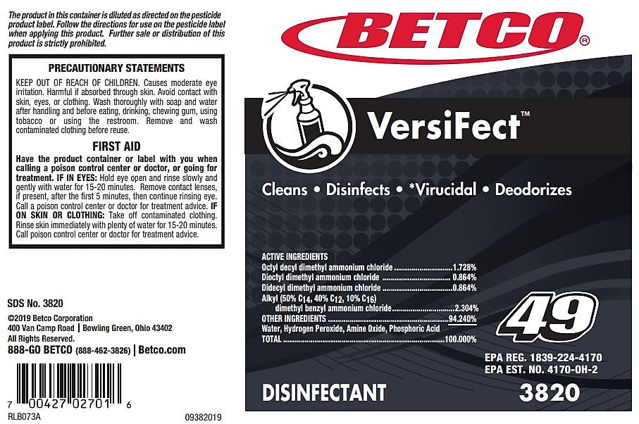 Betco VersiFect Secondary Label, 24/Pack (38209090)